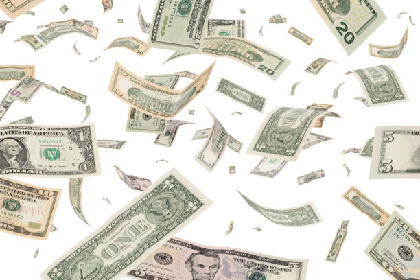 US Dollar bank notes money rain falling US Dollar bank notes money rain falling pennies from heaven stock pictures, royalty-free photos & images