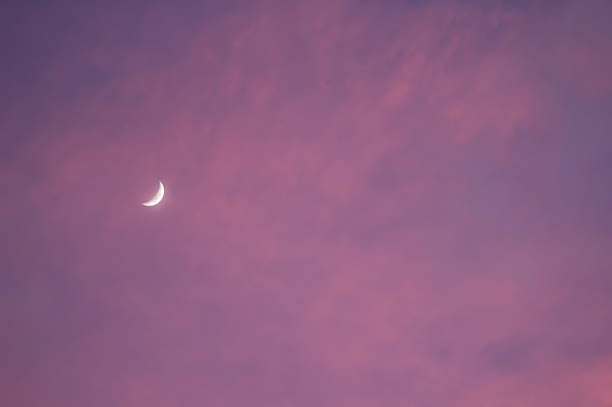 istock Moon in Purple Sunset, Sky Background 136703876