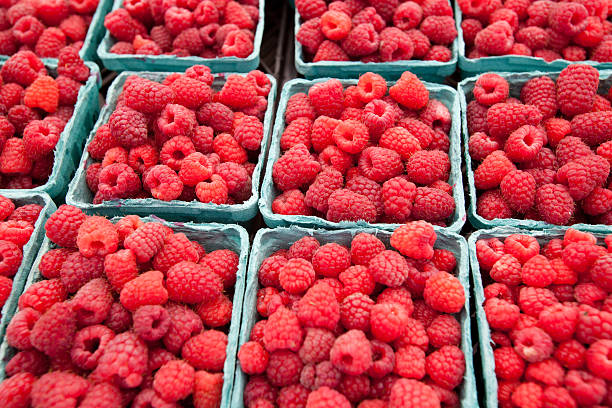 Fresh Raspberries stock photo