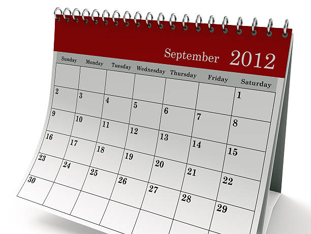 календарный сентябрь 2012 г. - september calendar 2012 three dimensional shape стоковые фото и изображения