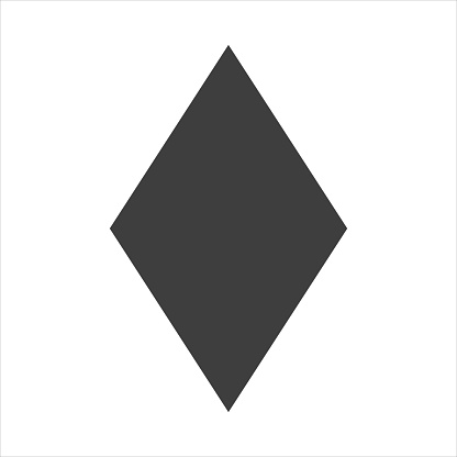 Rhombus icon on a white background. Geometric figure rhombus