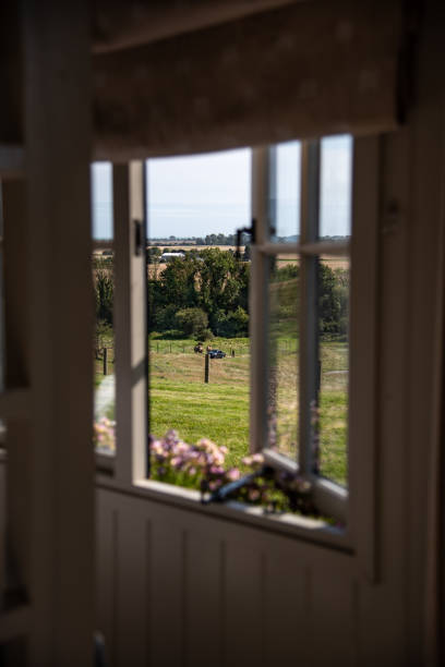 istock View from the village hotel window in evenign sun. 1367044312