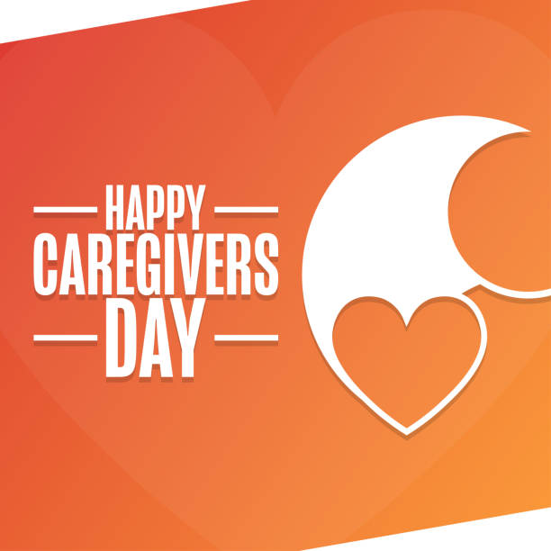 Happy Caregivers Day. Holiday concept. Template for background, banner, card, poster with text inscription. Vector EPS10 illustration. Happy Caregivers Day. Holiday concept. Template for background, banner, card, poster with text inscription. Vector EPS10 illustration caregivers day stock illustrations