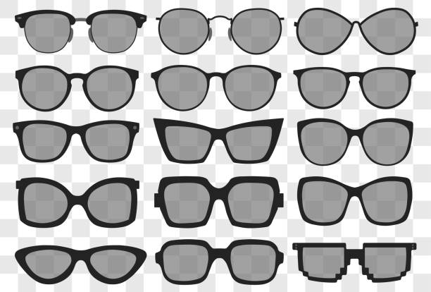 sonnenbrille untergehen, sommerbrillensonnenschutz-sunglas. vektor - human eye glass eyesight sunglasses stock-grafiken, -clipart, -cartoons und -symbole