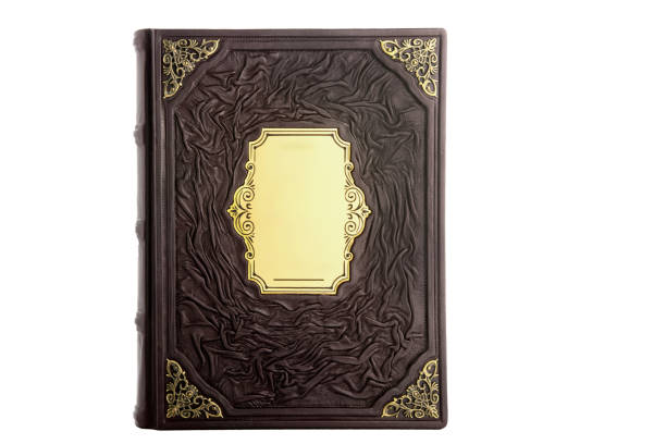 Leather mockup book with cover color isolated