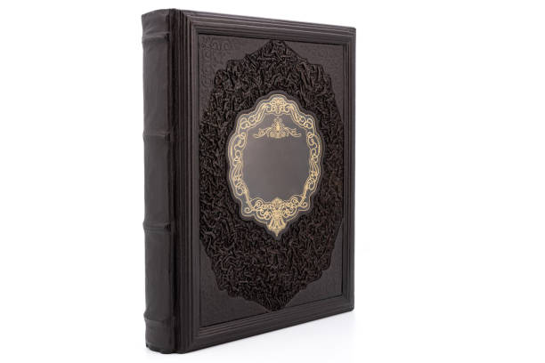 istock Leather mockup book with cover color isolated 1367050528