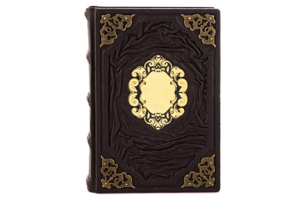 istock Leather mockup book with cover color isolated 1367050531