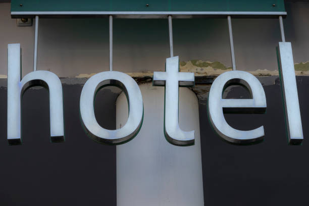 istock metal hotel sign seen from the front 1367050539