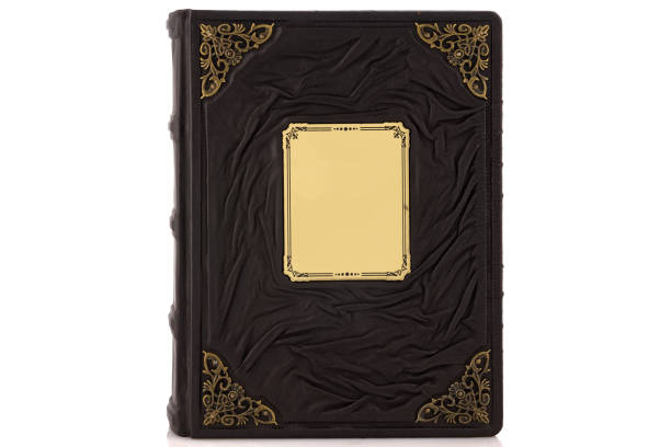 istock Leather mockup book with cover color isolated 1367050548