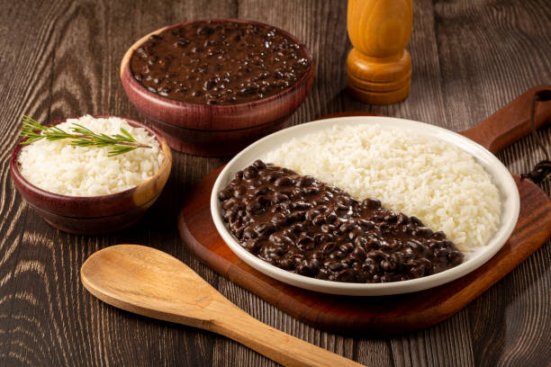 Black beans and rice dish. Black beans and rice dish. bean stock pictures, royalty-free photos & images