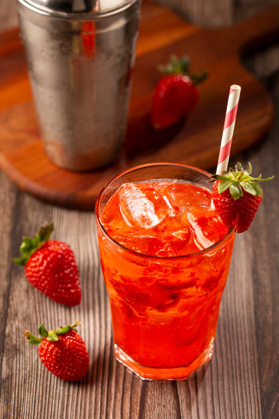 istock Strawberry caipirinha on the table. Strawberry cocktail. 1367054197