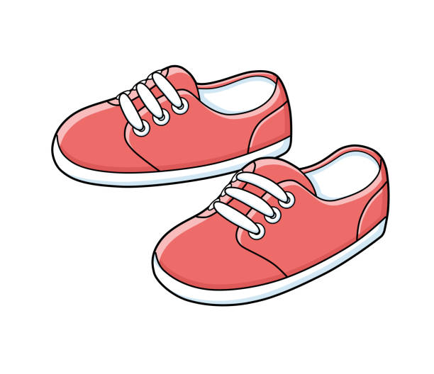 czerwone buty trampki - shoe single object isolated red stock illustrations