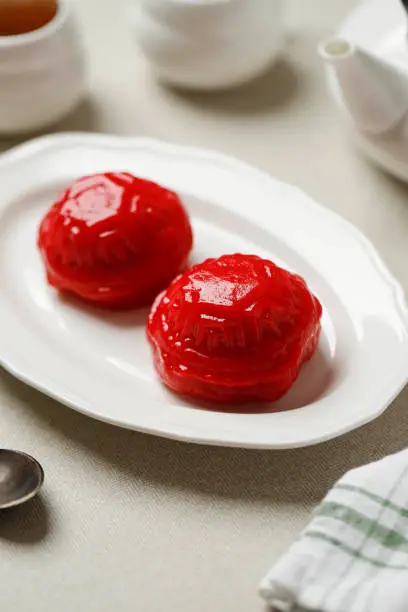 Photo of Red Tortoise Cake (Ang Ku Kueh or Kue Ku) the Famous Chinese Auspicious Pastry for Longevity, good fortune and prosperity