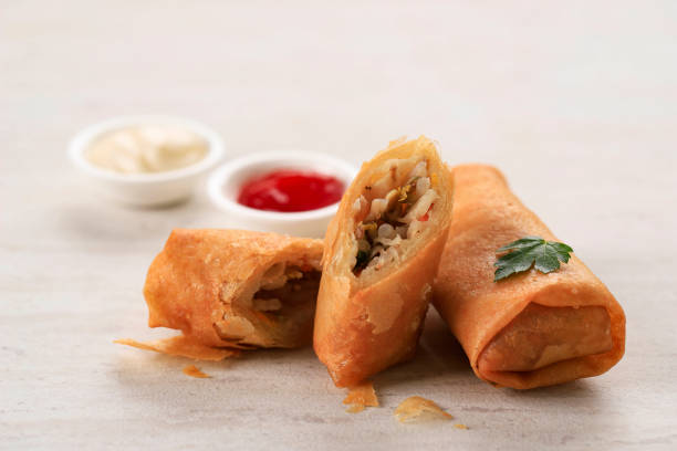 istock Close Up Fried Lumpia Chinese Spring Roll 1367059414