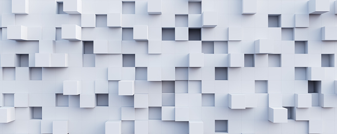 White cubes modern futuristic background 3d render 3d illustration