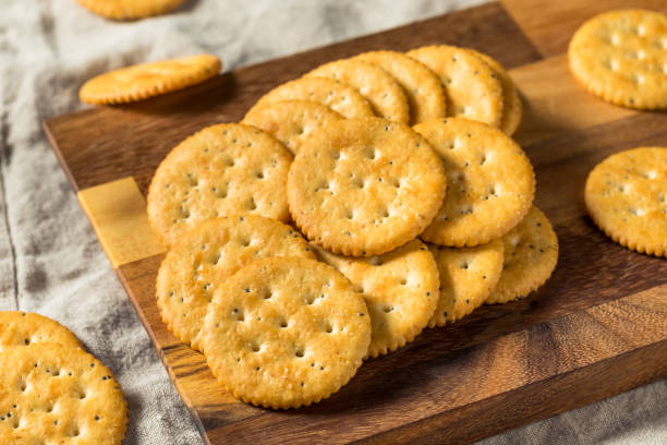 istock Healthy Brown Round Whole Wheat Crackers 1367063663