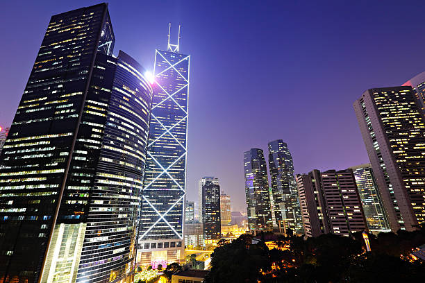 istock Hong Kong architecture at night 136706807