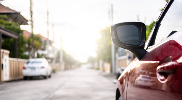 istock Object for metaverse virtual world Car tail light red color on black background for customers. Using wallpaper or background for transport or automotive automobile car technology of future 1367080034