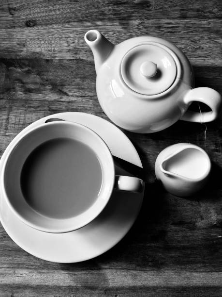 istock Cup of tea in black and white 1367089103