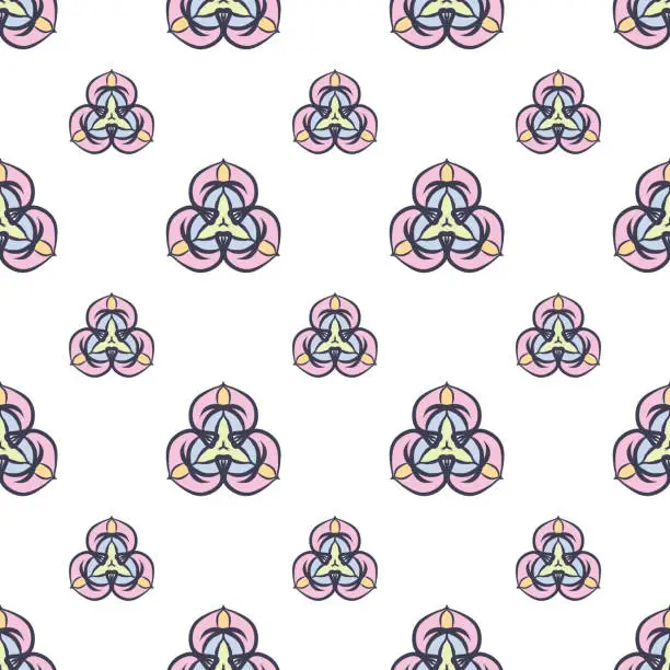 Vector illustration of hand-drawn multicolor repeat pattern on transparent background, repeat pattern for textile, wallpaper, wrapper, packaging, and all other seamless printing jobs, pattern added to the swatch panel.