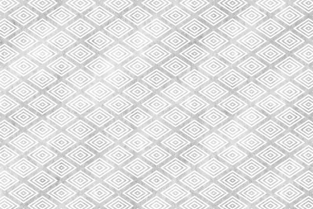 srebrny i biały ireko-bishi (wzór w kształcie rombu z warstwami). tradycyjny japoński wzór. konsystencja podobna do washi. elegancki i wspaniały. płytki z wzorem geometrycznym - pattern geometric shape diamond shaped backgrounds stock illustrations