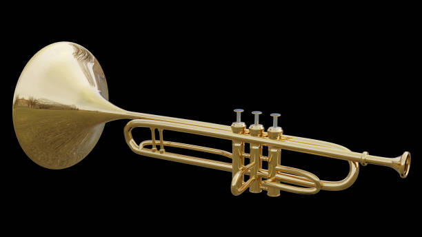 istock Trumpet made in shiny copper. 3d rendering 1367092289