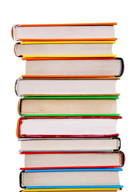 Pile of the Books Isolated on the White Background