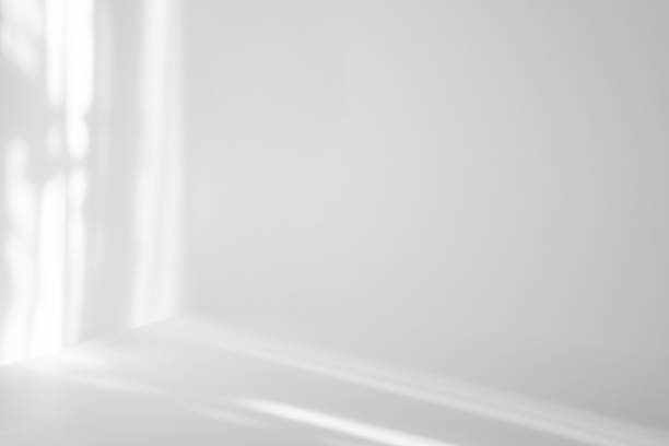 istock White minimalistic abstract textured background in rays of sunlight, with shadows in form of stripes. Mockup for demonstration of cosmetic product, presentations 1367093343