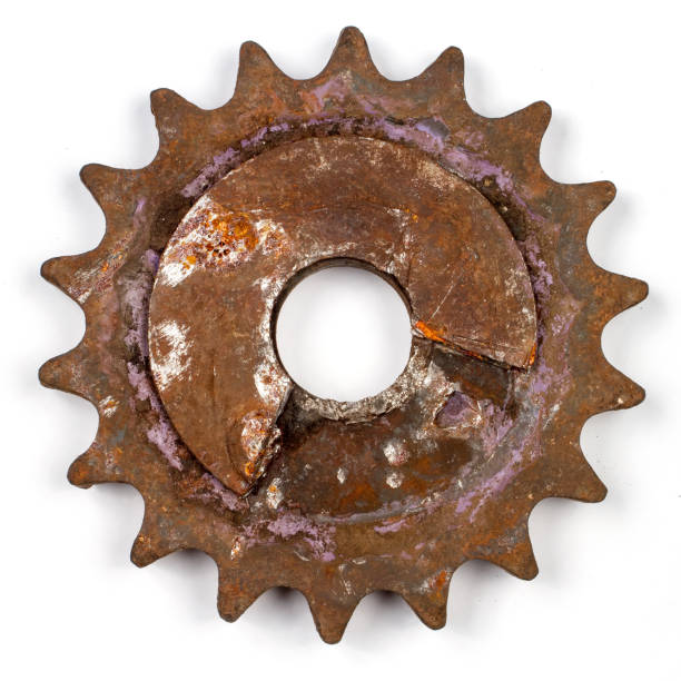 istock Damaged gear on a white background. 1367094011