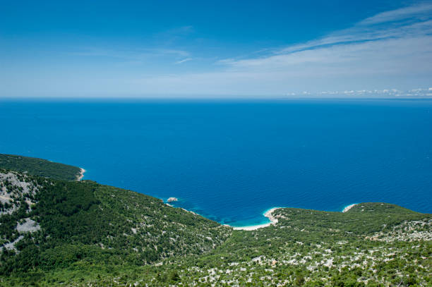 View of the famous Lubenice beach on Cres, Croatia