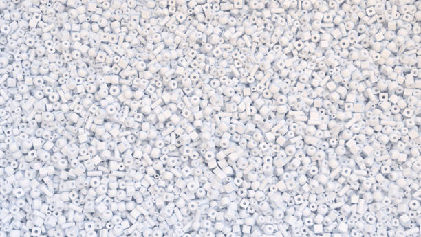 istock Abstract stylish background with bunch of white beads 1367105191