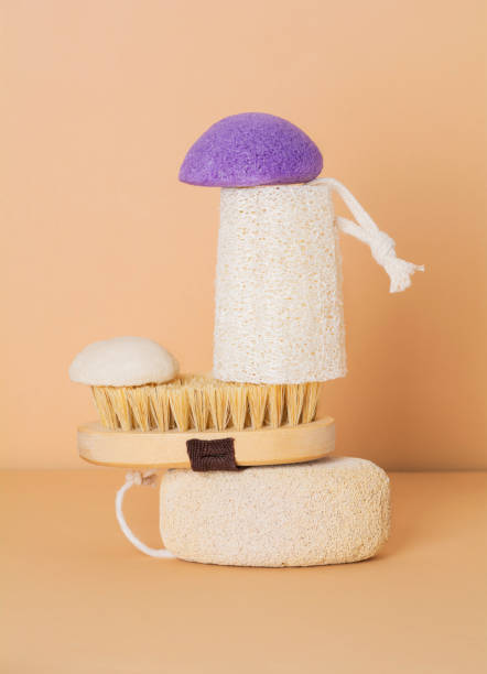 istock Eco friendly bathroom accessories on beige background 1367106502