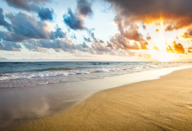 istock Beautiful sunrise over the sea 1367109118