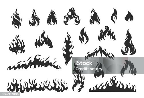 istock Fire flame silhouette 1367112086