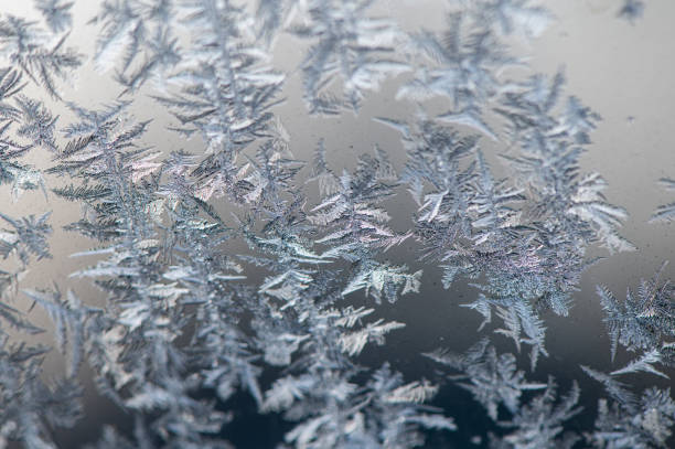 frostiger eiskristall-rücken - frosted glass glass textured crystal stock-fotos und bilder