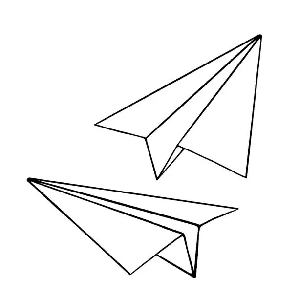 Vector illustration of Paper Plane Drawing