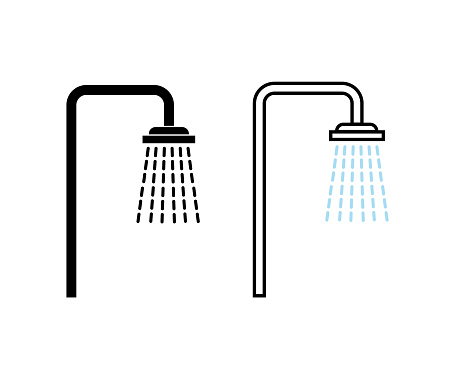 Shower head vector illustration set.