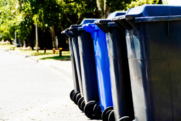 istock Wheeled garbage can on the street 1367123145