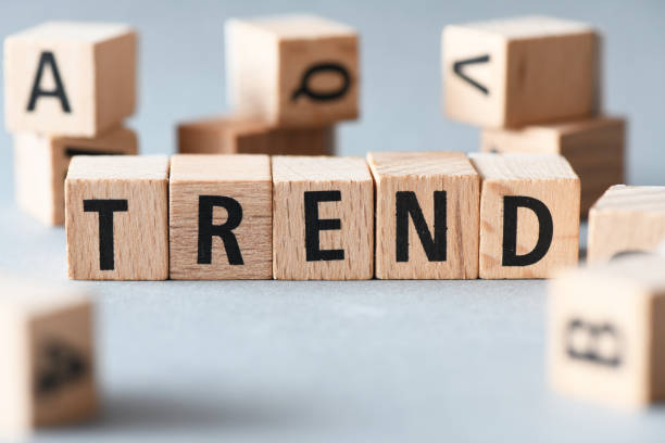 istock TREND word written on wooden cubes standing in a row. 1367123497
