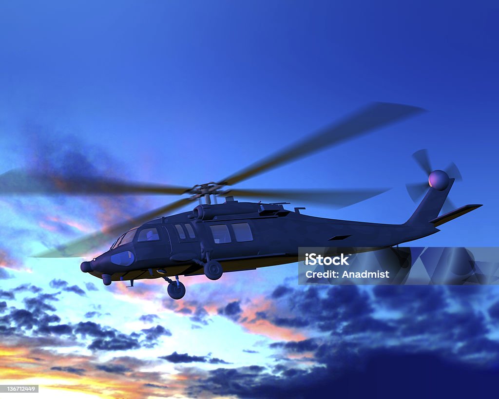 ヘリコプターのフライト - 3Dのロイヤリティフリーストックフォト