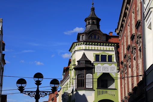 Mikolow city in Poland. Art nouveau architecture.