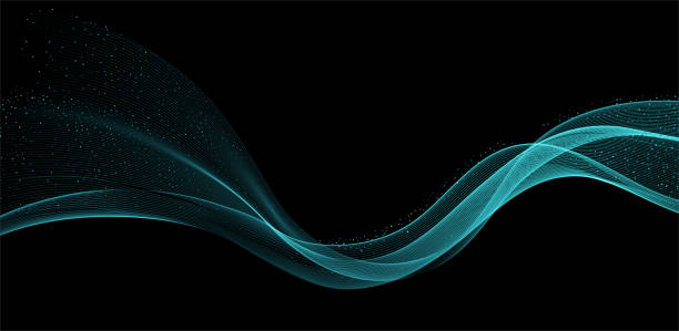 istock Abstract Gold Waves. Shiny golden moving lines design element with glitter effect on dark background for greeting card and disqount voucher. 1367134531