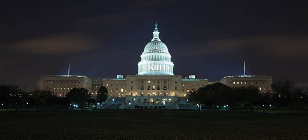 Capitol in the night stock photo