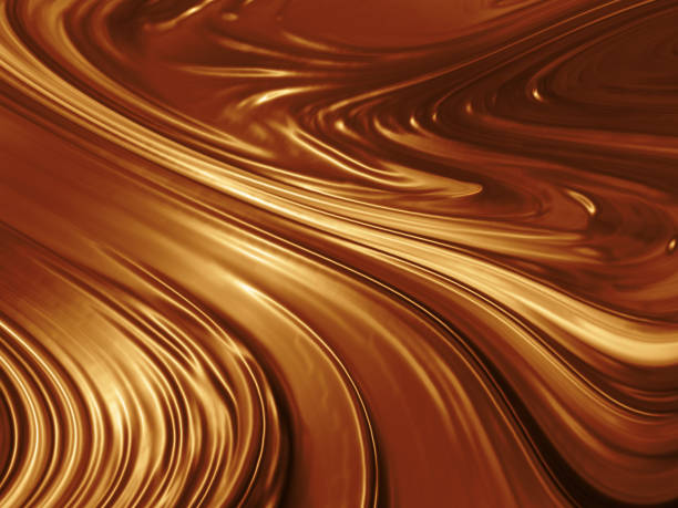 flüssiger schokoladenhintergrund in braungoldfarbenen farben im luxusstil - abstract backgrounds brown flowing stock-grafiken, -clipart, -cartoons und -symbole