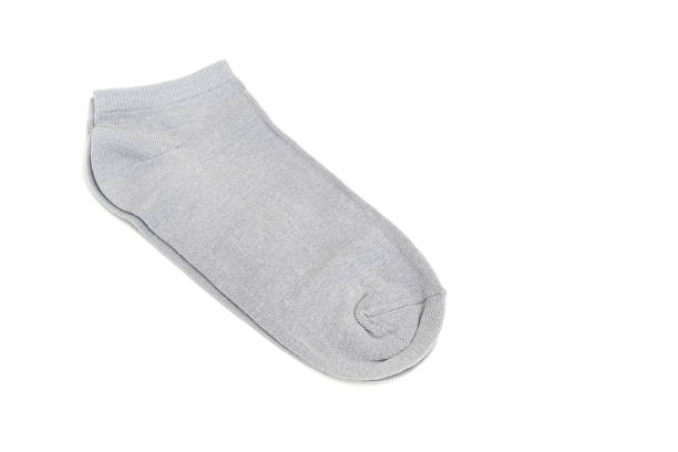 istock A pair of short gray socks on a white background. 1367141333
