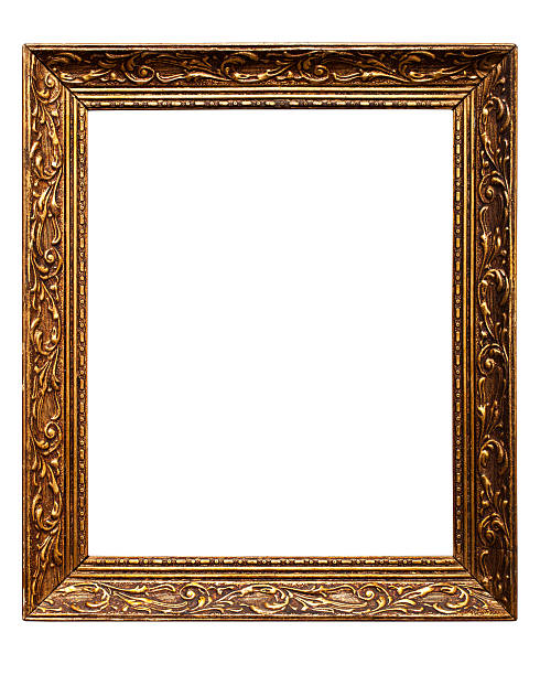 istock Old golden retro frame, isolated on white 136714161