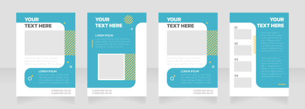 anleitung blau-weiß blank broschüre layout design - bedienungsanleitung stock-grafiken, -clipart, -cartoons und -symbole