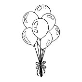 istock Bunch of Balloons Drawing 1367144445