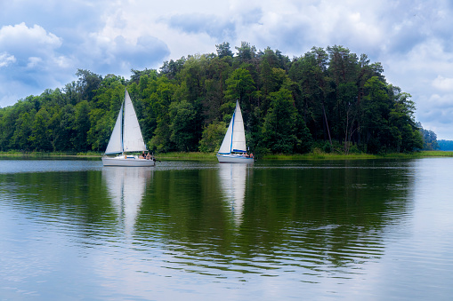 Vacations in Poland - yachts on Lake Nidzkie in Masuria, land of a thousand lakes