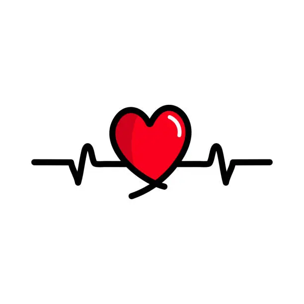 Vector illustration of Hand drawn love heart minimal concept. Dodle hearts. Vector illustration
